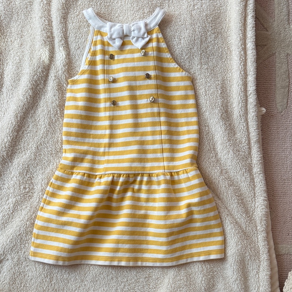 Janie and Jack Yellow and White Striped Dress